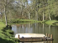 The pond at the entrance to Srbice