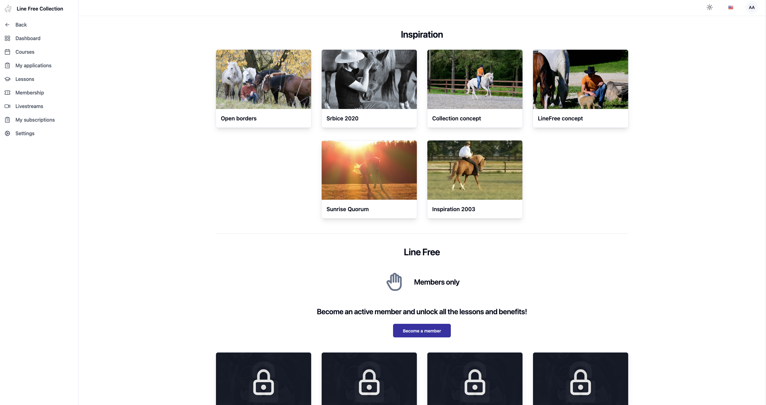 Line Free Academy application preview